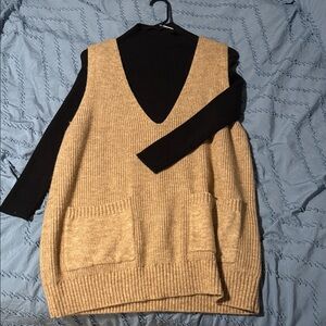 Women's Tan Sweater Vest